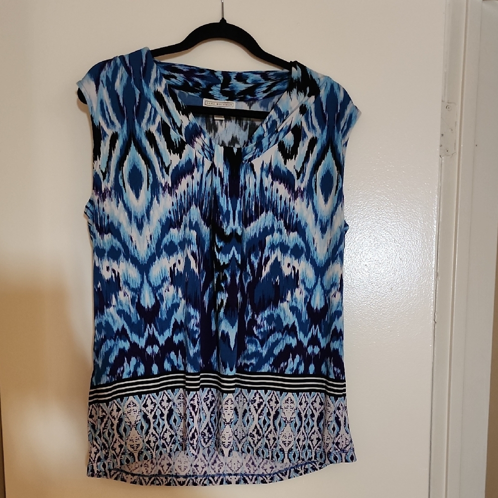Catherines Blue and White Patterned Blouse